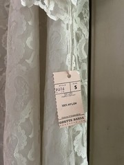 Deadstock VTG Odette Barsa Coquette 60s Lace Chiffon Satin Bow Nightgown S