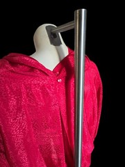 vtg d.Frank womens red silky dress with open blouson back secretary 80s size 14