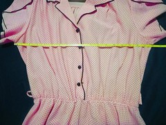 Vintage Rockabilly Pinup Bubblegum Pink Polkadot 80s Does 40s Midi Dress