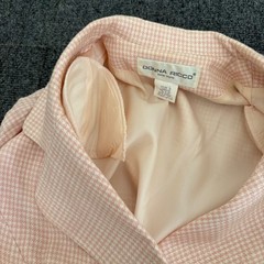 Vintage Donna Ricco Vintage Pink Houndstooth Double Breasted Retro Dress Size 6