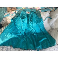 VINTAGE 60’s 70’s PEONY BRAND TURQUOISE SHANGHAI CHINA SILK BROCADE JACKET ROBE