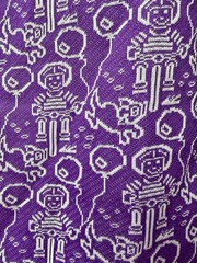 Vintage NOVELTY DRESS 1960s Babydoll Puffed Sleeves Purple Print Kidcore XS / S