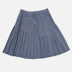 Vintage 90s plaid houndstooth pattern high waist pleated skirt, navy white & red
