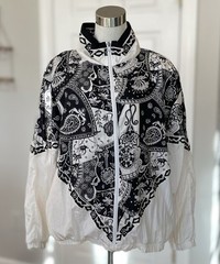 Vintage 90s Windbreaker Track Jacket Basic Editions Women’s L Large White Black