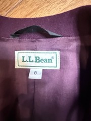 LLbean Women’s Blazer Cashmere and Wool Size 8 Deep Purple