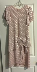 Vintage 1980’s Patra Cocktail Pink Dress with Bow, Size Small