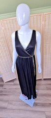 RARE VTG 70s Disco Karida Sheer Black Dress Long Studio 54 Glamour Small Sz 4-6