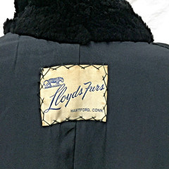 Black Fur Shawl Wrap Sleeveless Cape 2 Front Hooks Lloyds Furs Hartford Conn