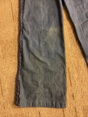 Vtg 1970s Militaires 12.5” Bell Bottom Denim Jeans W / Braided Sides 26 X 30