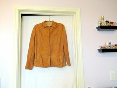 Leathermode brown leather jacket, c. 1970s disco era, 38″ chest