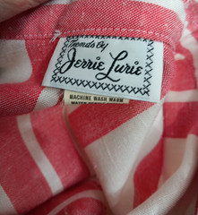 VINTAGE Shirt Dress TRENDS JERRIE LURIE Red White Rare Classic Dolman Pockets