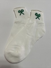 VTG Socks Women’s 8-11 Tennis 80s 90s White Green NOS USA Made