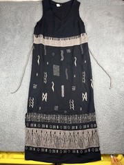 Vintage Maxi Dress 10 Tribal Hieroglyphics Egyptian Boho First Option Aztec USA