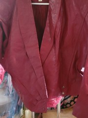 VINTAGE 1970S 1980S BERMAN’s LEATHER JACKET Red Real Leather,Cropped, Excellent