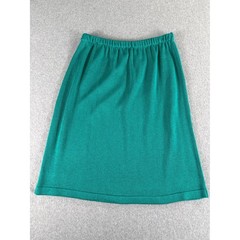 Mita Vintage Teal Green Knit 2 Piece Skirt Set Cardigan Size 12P Retro Classic