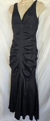 Vtg Y2K Xscape JOANNA CHEN Goth Coffin Draped Ruched Mermaid Morticia Dress 10