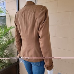 Vintage 1980s Brown Blazer Jacket Women Tailored Size S Designer Murray Sices
