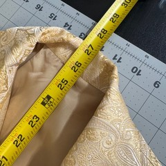 Vintage 80s 90s Champagne Gold Paisley Brocade Satin Frog Button Blazer Jacket