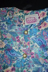 Vintage California Looks dress Women Small Med Floral Polyester Blue Purple