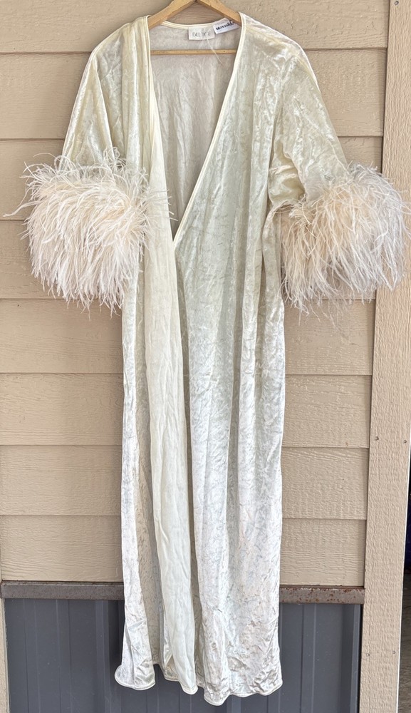 Vtg NWT Bill Tice Montaldo Ivory Velvet Lingerie Old Money Hollywood Regency