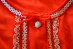 Vintage Sz M Modest Lorraine Red Full Length Nylon Robe EUC Grannycore