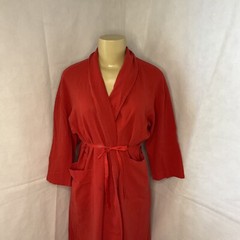 Vintage Hanae Mori Formfit Japan Robe Lightweight 80s Red Pockets One Size Retro