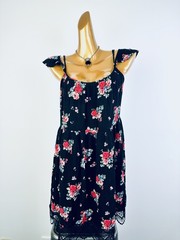 Vintage VTG 90s grunge dress floral print prairie mini sundress