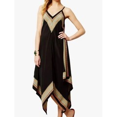 Anthropologie Vanessa Virginia Estrella Silk Black Dress M/L