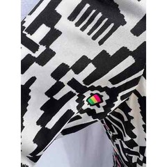70’s Monochrome Geometric Print Maxi with Neon Blocks