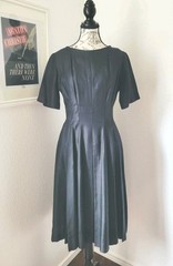 Vintage 50s Suzy Perette Black Fit and Flare Cocktail Dress Medium NEEDS REPAIR