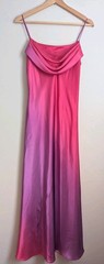 90s Y2K JUMP Maxi Slip Dress Shiny Satin Gown Pink Purple Ombre Fairy Prom 7/8