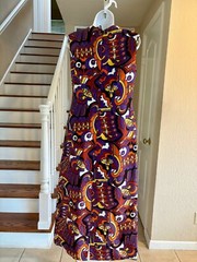 Mr Blackwell Custom Vintage 60s Long Silk Maxi Dress Mod Modern Design S Mint