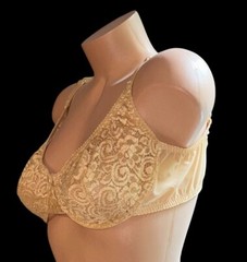 Avon Intimates Gold Lace Sheer Nylon Bra Women’s 38C