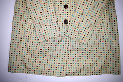 Vintage Raincoat Size S 90s Beige Polka Dots Hooded Lightweight Pleated Button
