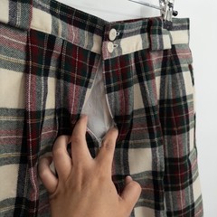 Vintage Danielle Martin Walking Shorts Womens 10 Plaid Wool High Waist Twee