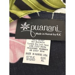 VTG Puanani RJC Dress Tropical Floral Hibiscus Hawaiian Luau Resortwear XL W1250