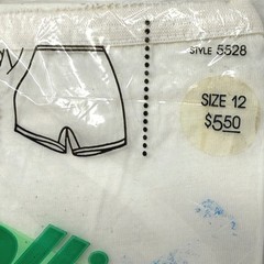 Vintage Lollipop Midway Pant 4 Pack White 100% Cotton Elastic Waist Size 12 USA
