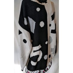 Rare Vintage 90’s 1991 I.B. Diffusion Sweater M BACK BUTTON Hip Hop Metallic
