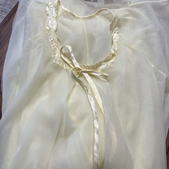 Vtg Carol Brent Yellow Nylon Semi Sheer Robe Satin Trim S 60’s Peignoir Wedding