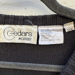 Cedars Woman Vintage Beaded Fringe Sweater XL 2x Black Southwest Art to Wear