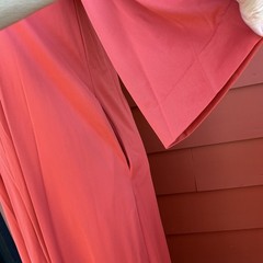 Vassarette Loungewear Dress Womens M Coral Zip Front Maxi Vintage 70s Kaftan Mod