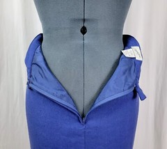 Vintage Jacqueline Ferrar Blue Pencil Skirt w Lining in Rayon/Linen Blend Size 6