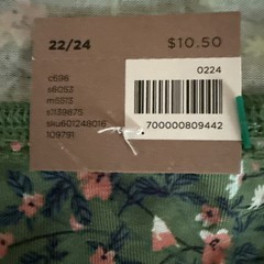 NWT CACIQUE 22/24 Green Floral Cotton Blend Boyshort Panty