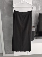 Chanel Vintage 1999 France Wool Cashmere Gray Overlap Panel Long Maxi Skirt 38 S