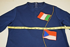 Vintage Mini Dress Size S/M 60s Navy Blue Italy Czech Norway USA Flags Mod GoGo