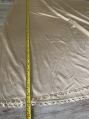 Vtg Vanity Fair Nightgown Long Blush Beige Silky Nylon Plunge Goddess Sz 38