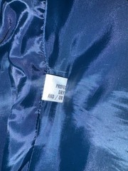 “Luxury Meets Practicality – Vintage Ultrasuede Two-Piece Suit in Deep Blue”