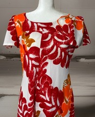 VTG Waltah Clarkes Hawaii Maxi Dress Tropical Floral Mod 60S Sz Sm Resortwear