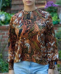 Vtg Jerri Sherman 100% Silk 8 Top Blouse