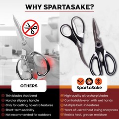 SpartaSake 2-Pack Premium Stainless Steel All Purpose Kitchen Shears with Sleeve